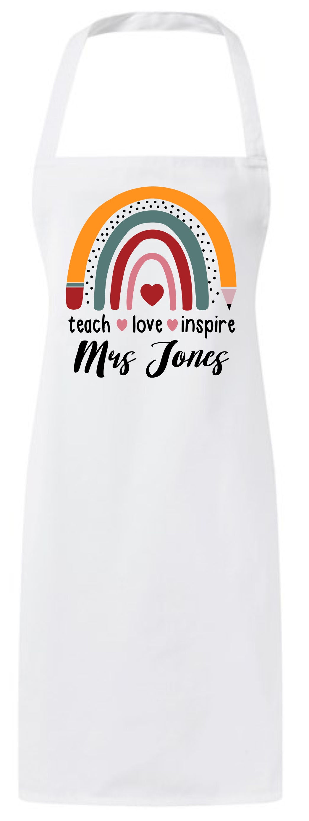 Personalized Valentines Rainbow Custom Teacher Appreciation Gifts Apron