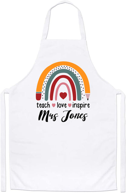 Personalized Valentines Rainbow Custom Teacher Appreciation Gifts Apron