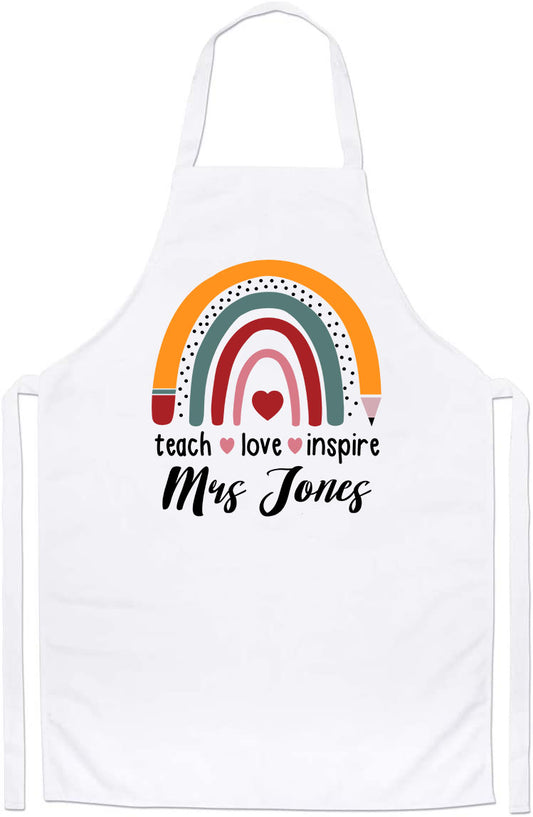 Personalized Valentines Rainbow Custom Teacher Appreciation Gifts Apron