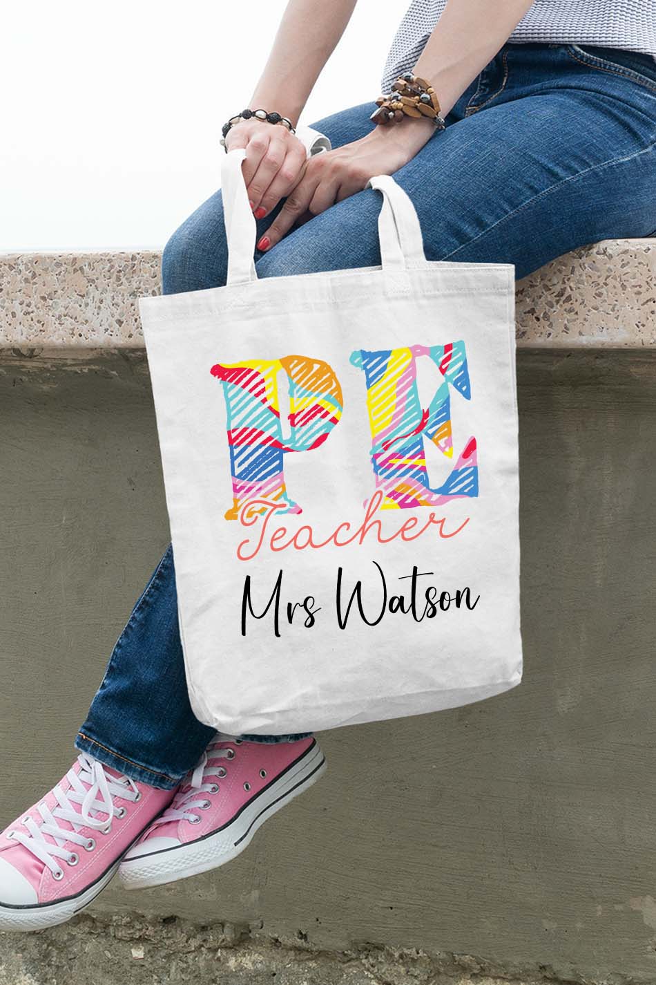 Custom PE Teacher Tote Bag