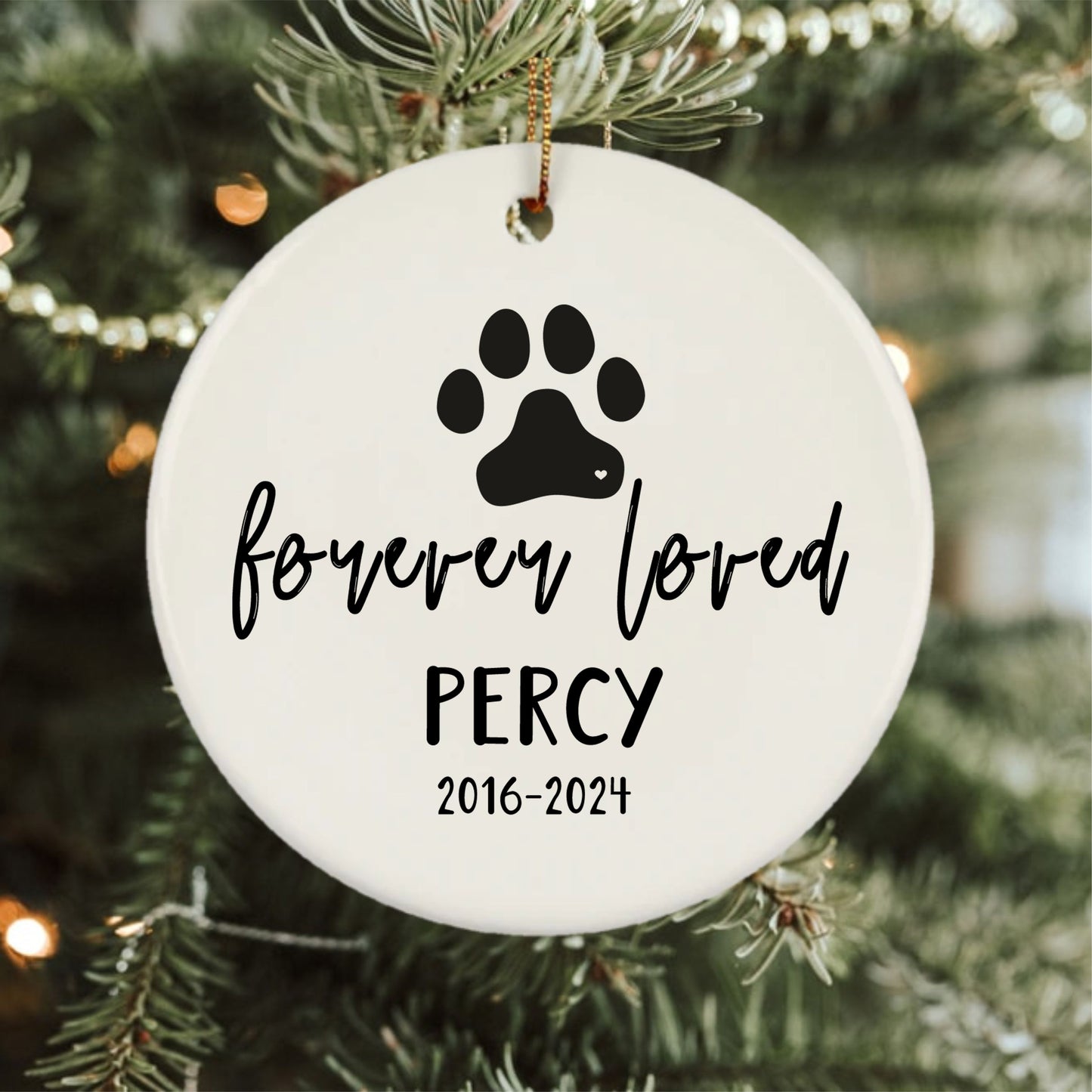 Personalized Pet Lover Dog Paw Forever Loved Ornaments