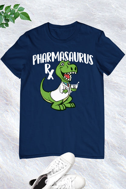 Pharmasaurus Rx Funny Pharmacist T Shirts