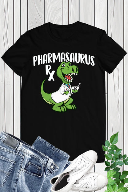 Pharmasaurus Rx Funny Pharmacist T Shirts