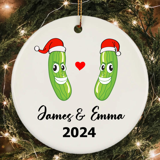 Personalized Christmas Pickle 2024 Ornament