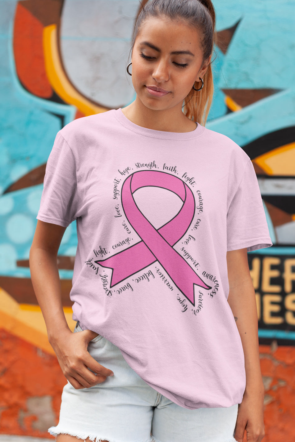 Pink Bow Breast Cancer Awareness Shirt