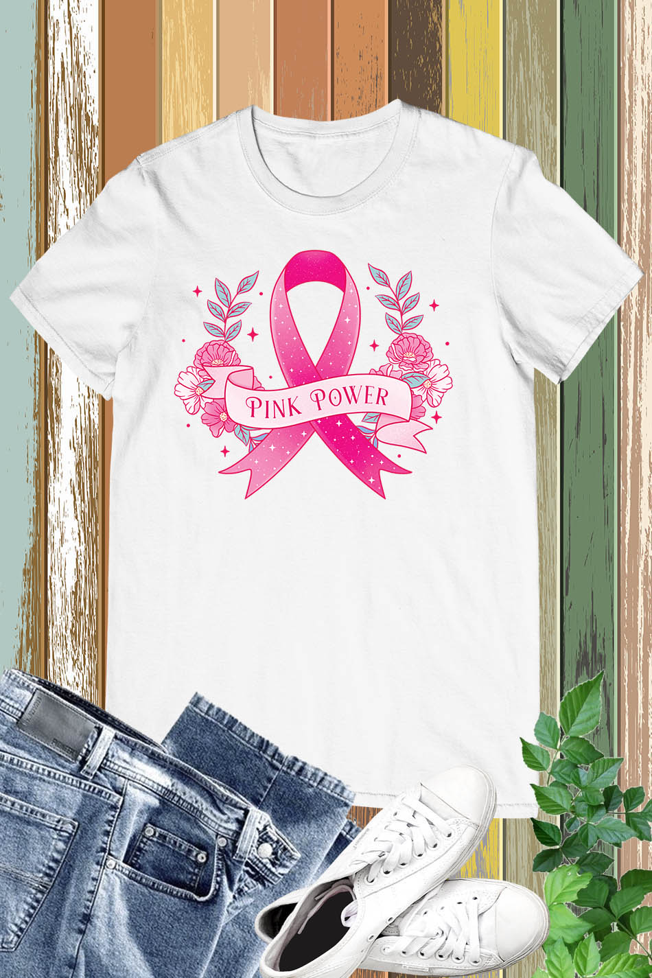 Pink Power Floral T Shirts