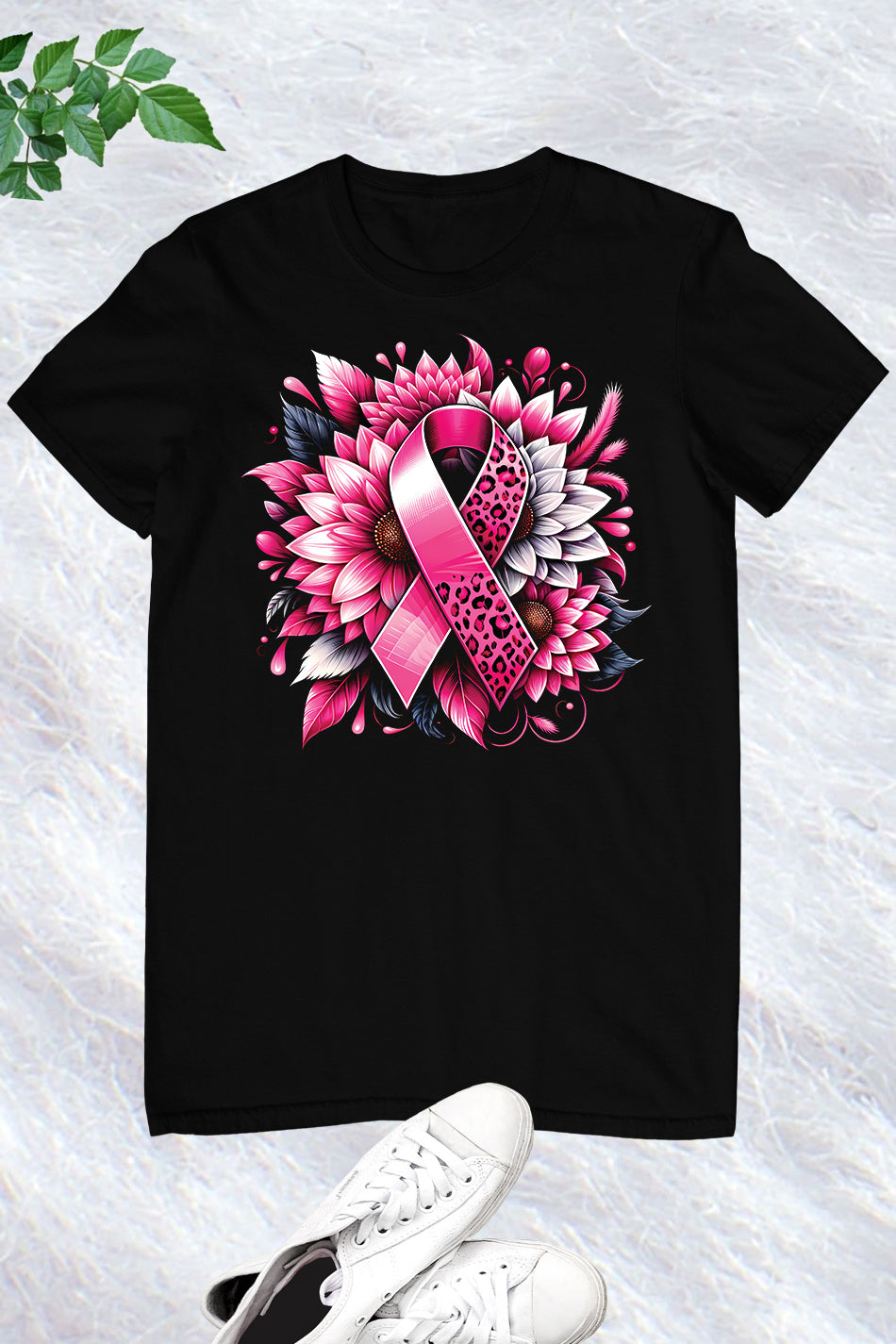 Pink Ribbon Floral Shirts