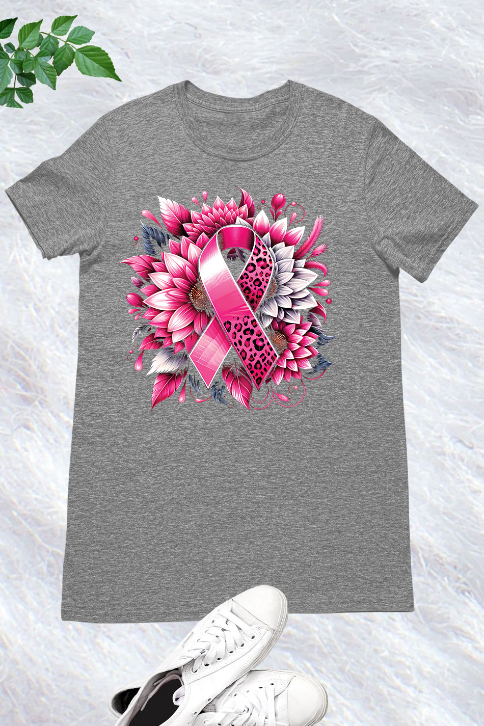 Pink Ribbon Floral Shirts