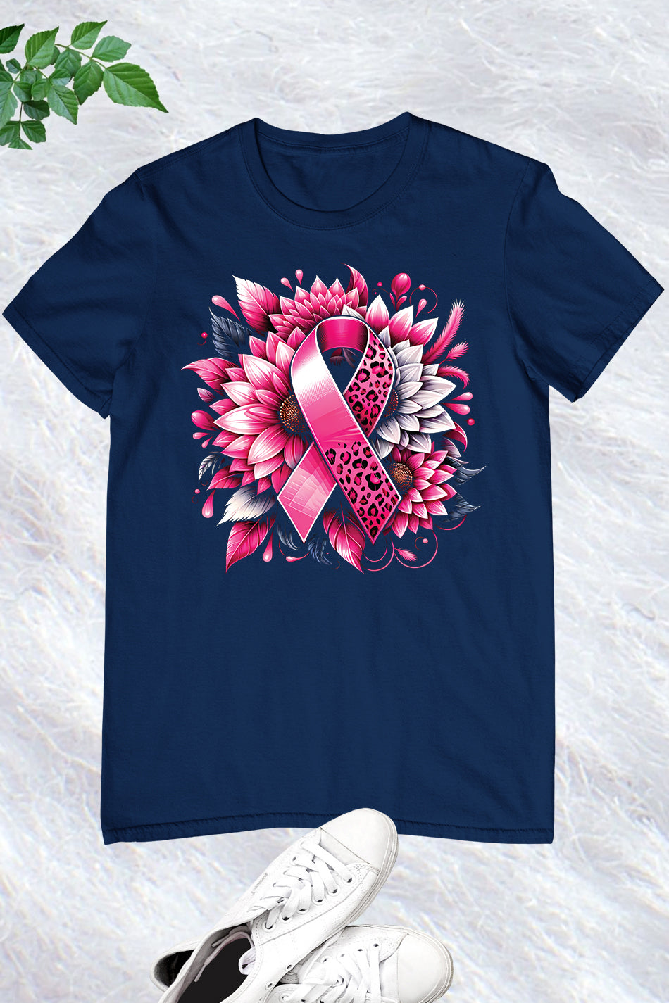 Pink Ribbon Floral Shirts