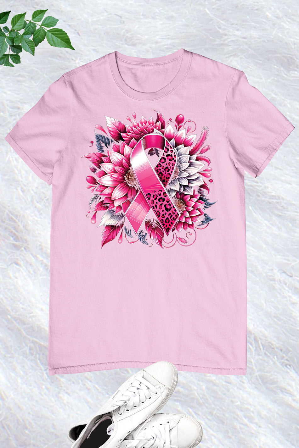 Pink Ribbon Floral Shirts