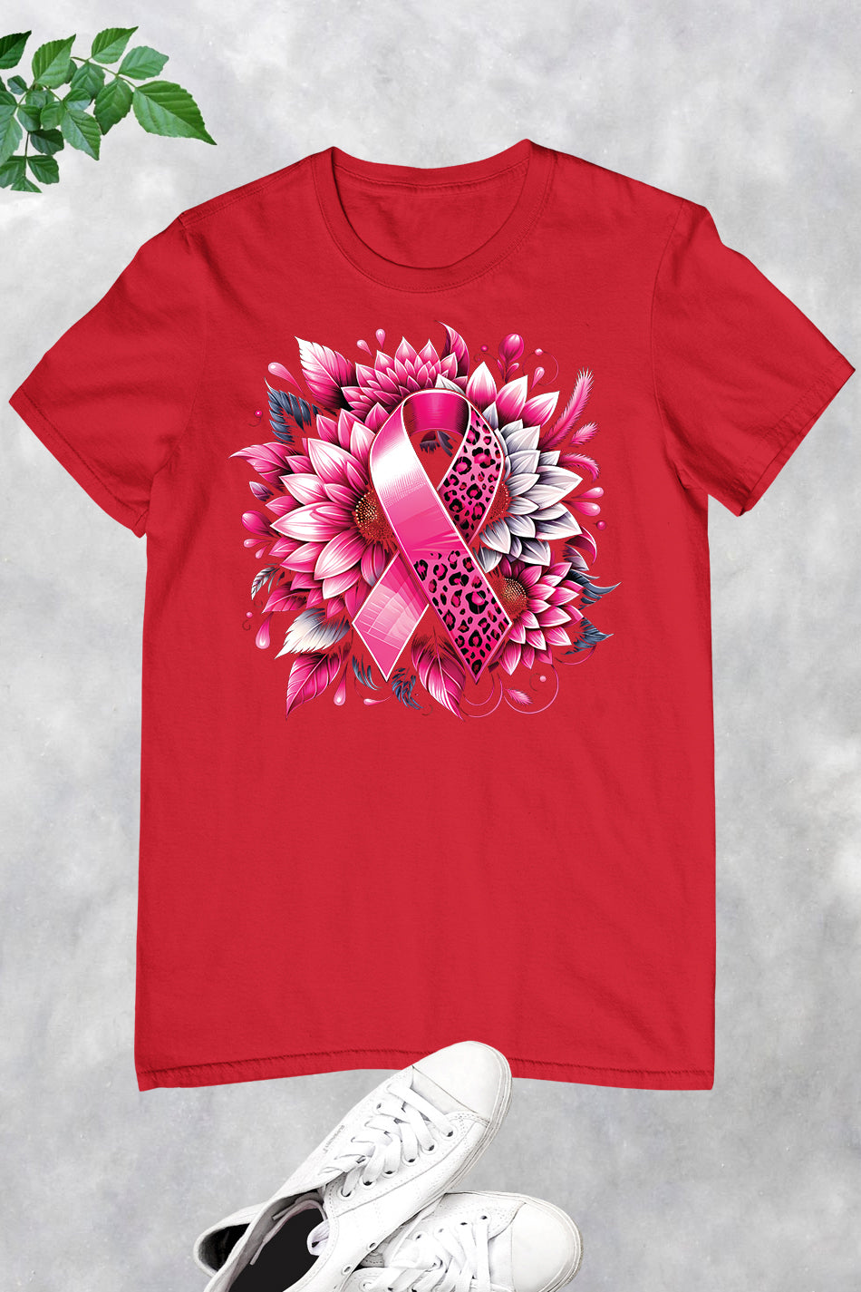 Pink Ribbon Floral Shirts