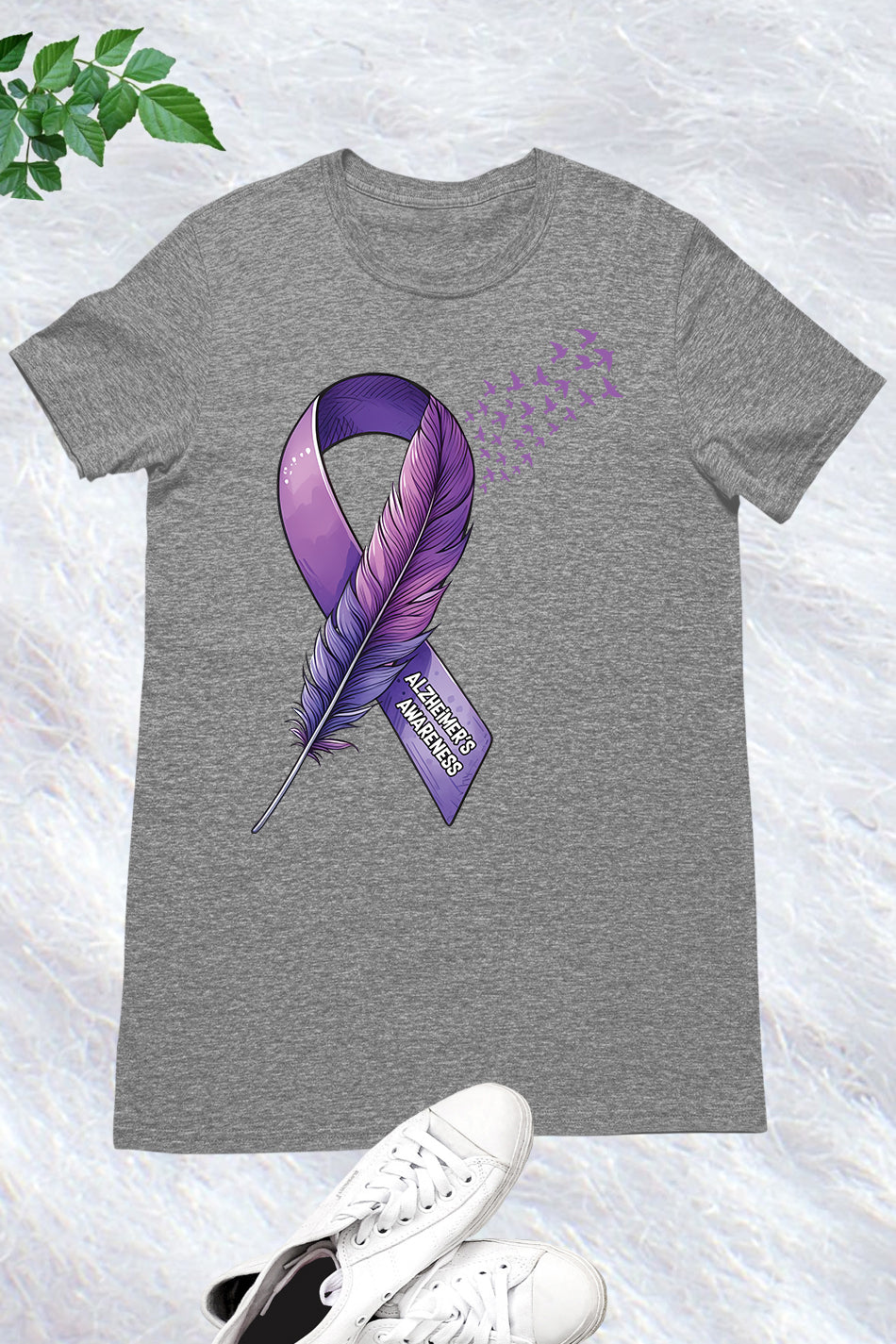 Alzheimer's Awareness Purple Bird T Shirt