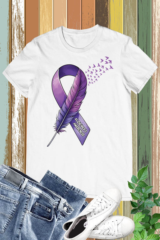 Alzheimer's Awareness Purple Bird T Shirt