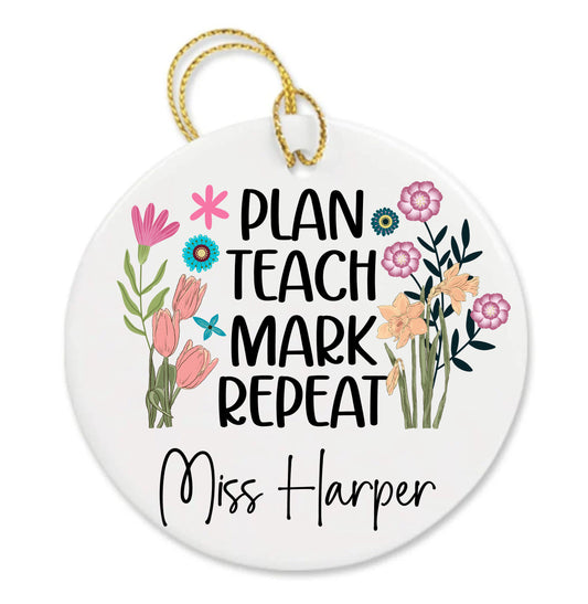 Personalized Funny Shopper Canvas Custom Teacher Appreciation Thank You Ornament