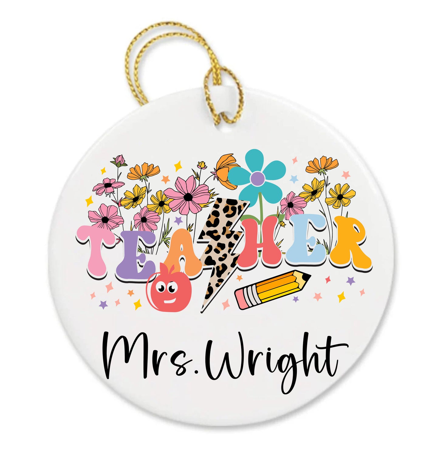 Personalized Cute Teachers Application Custom Thank You Shopping Gifts Ornament