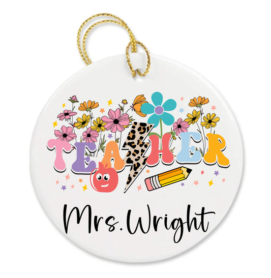 Personalized Cute Teachers Application Custom Thank You Shopping Gifts Ornament