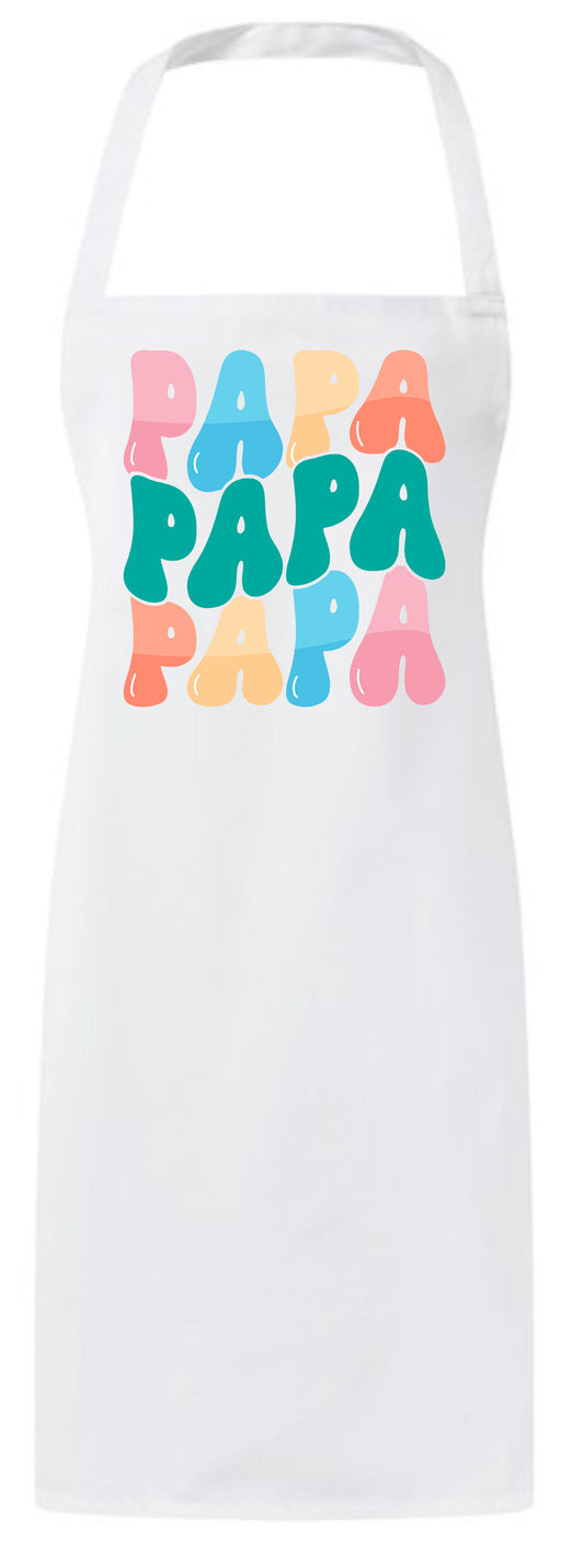 Best Dad Ever Papa Colorful Pregnancy Reveal Custom Fathers Day Apron