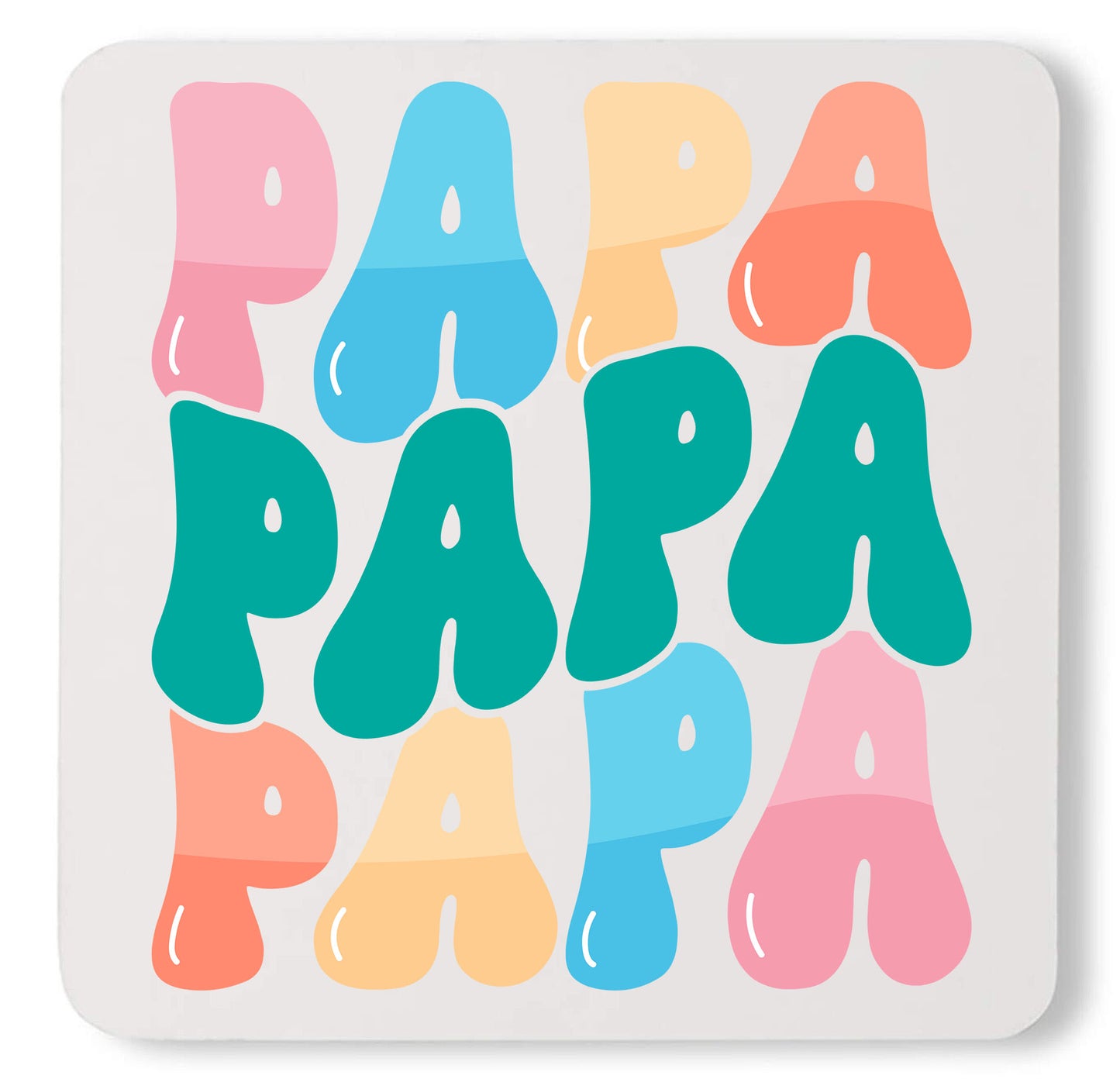 Best Dad Ever Papa Colorful Pregnancy Custom Fathers Day Coaster