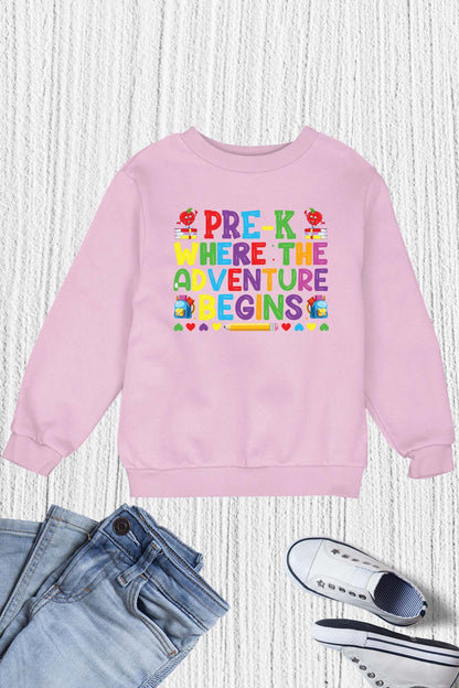 Pre-K Where Adventure begins Children Sweatshirt