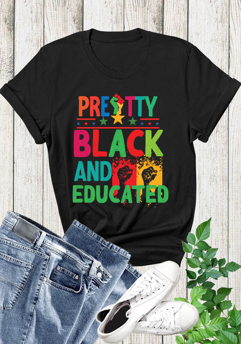 Pretty Black And Educated Womens Day T Shirt