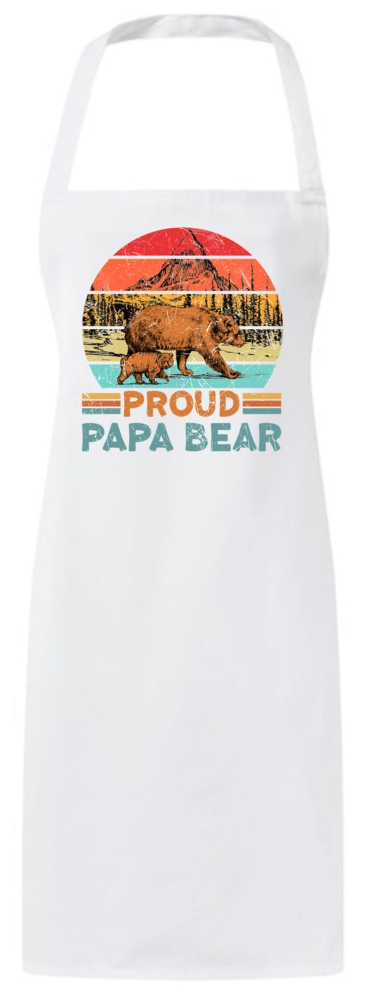 Proud Papa Bear Animal Nature Lover for Dad Custom Father's Day Apron