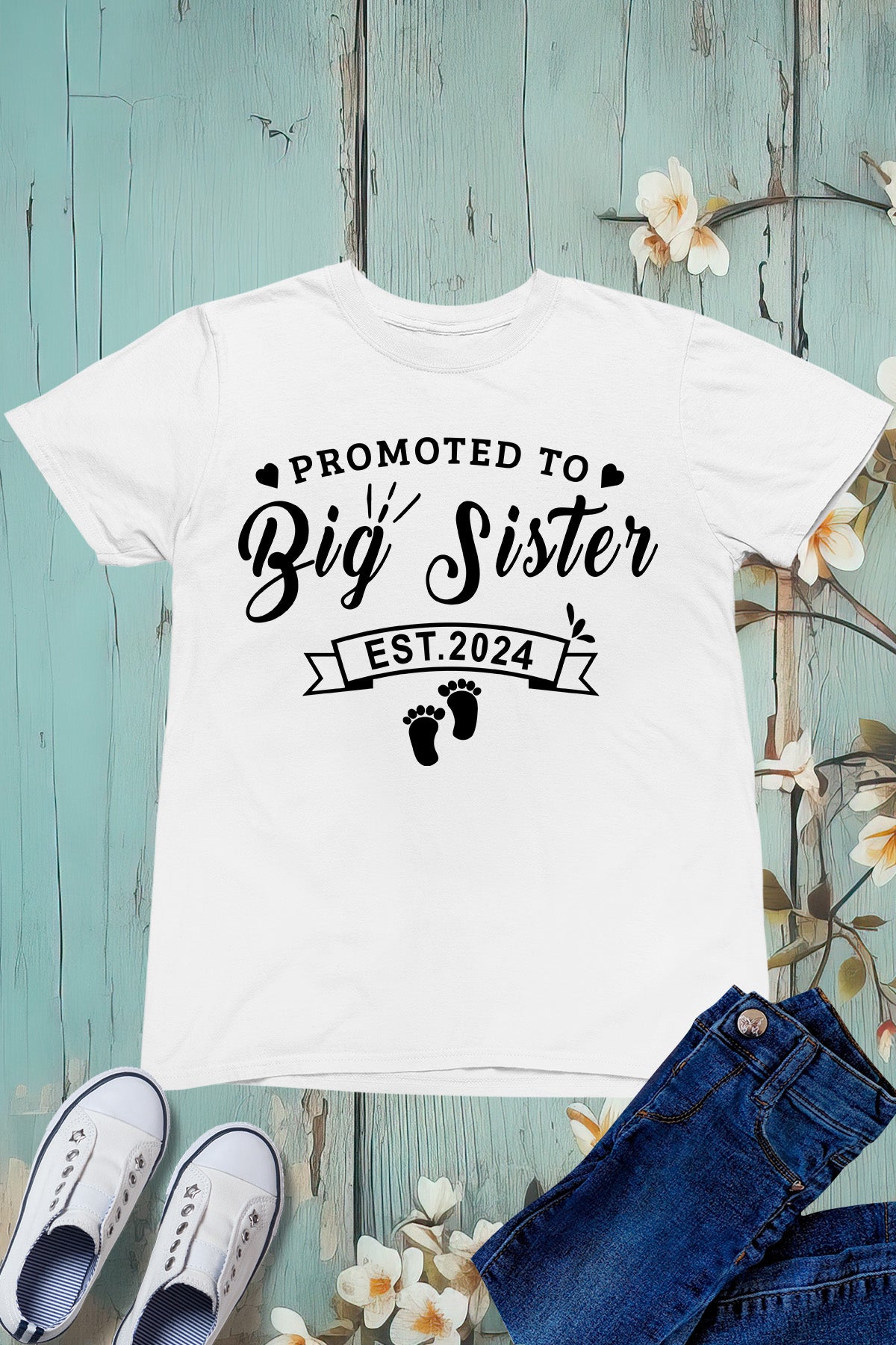 Promoted To Big Sister est 2024 Kids Shirt