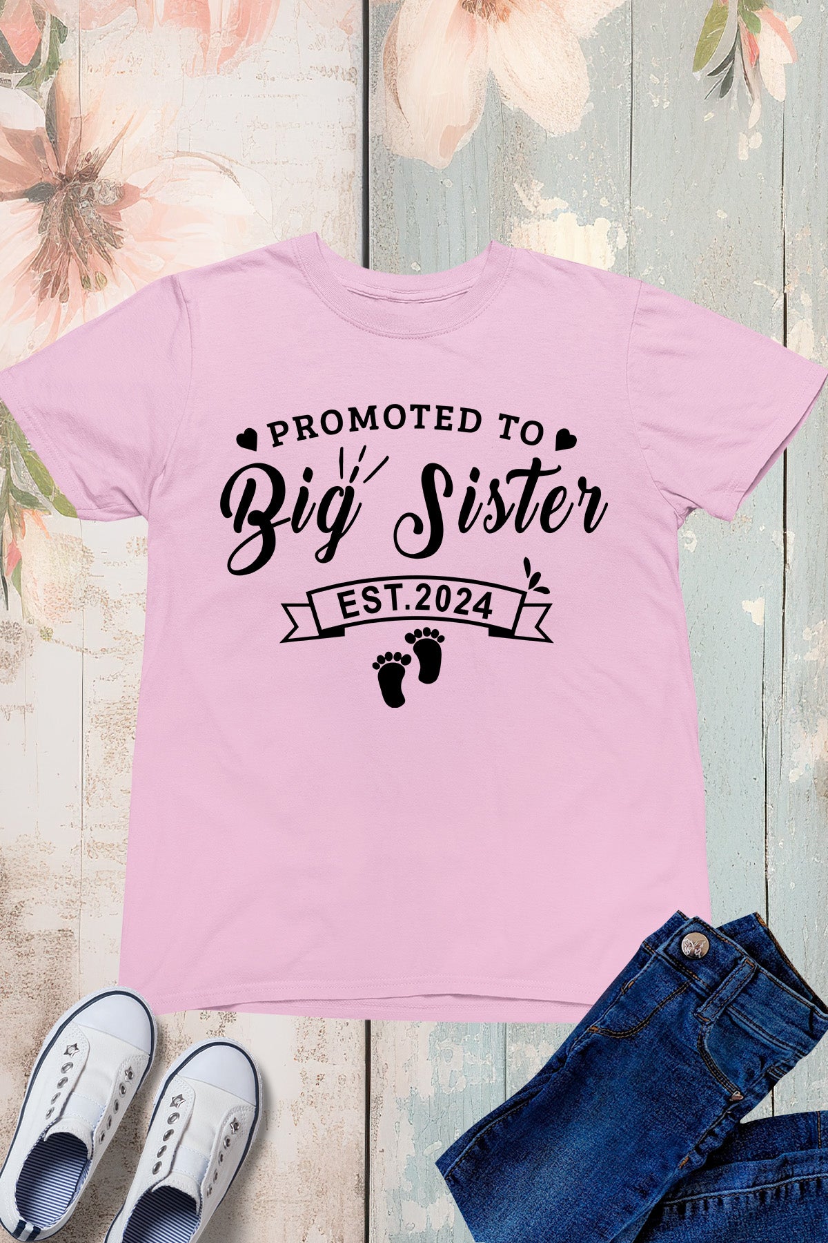 Promoted To Big Sister est 2024 Kids Shirt