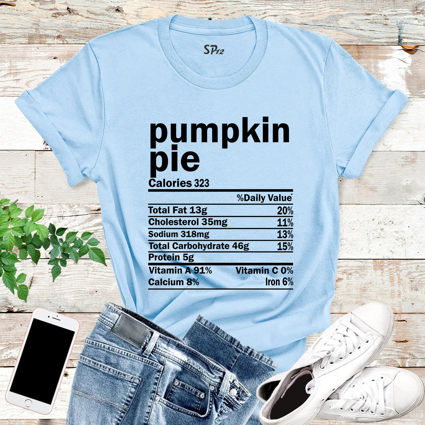 Pumpkin Pie Nutrition Facts T Shirt