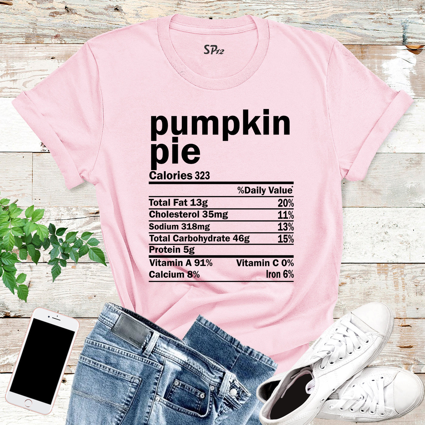 Pumpkin Pie Nutrition Facts T Shirt