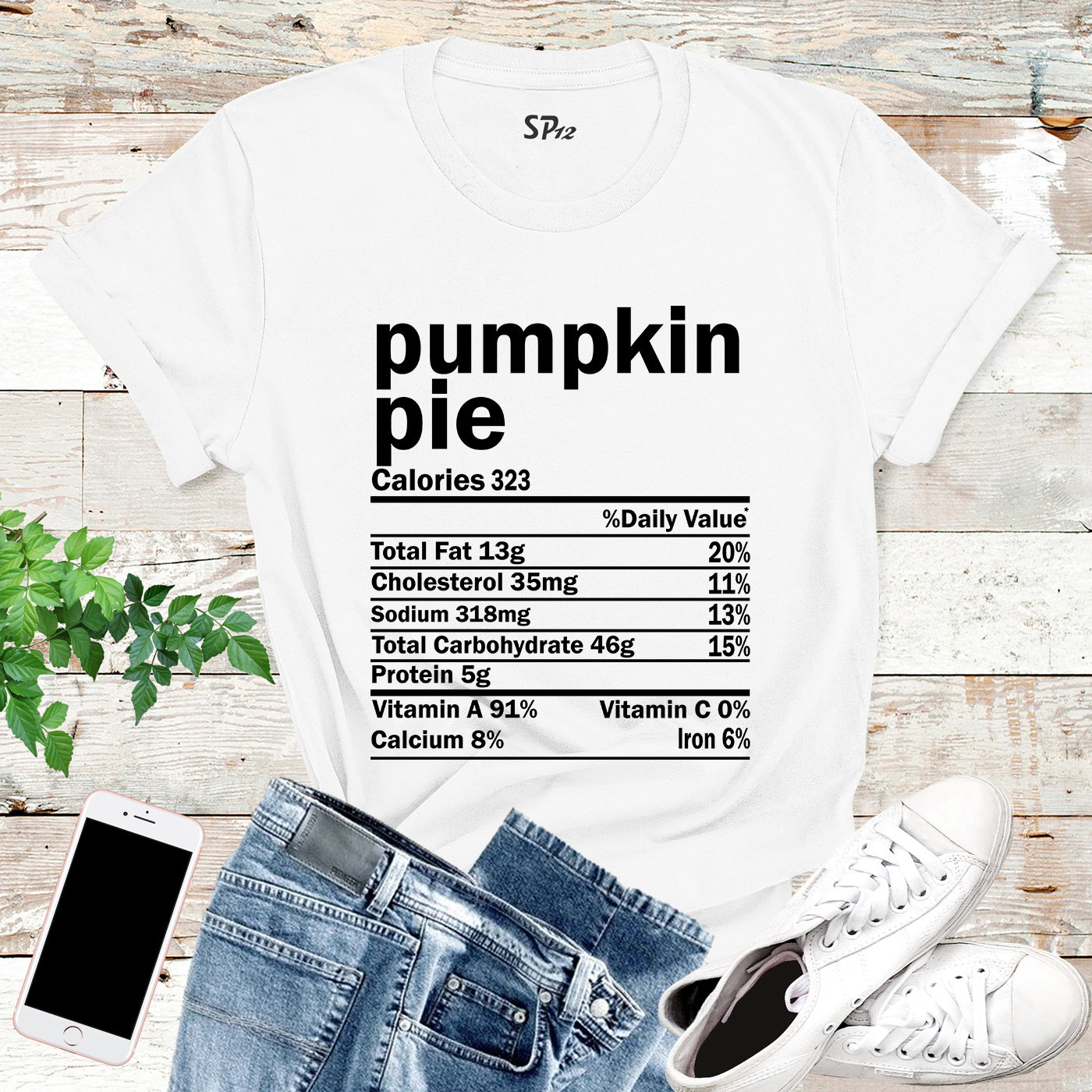 Pumpkin Pie Nutrition Facts T Shirt