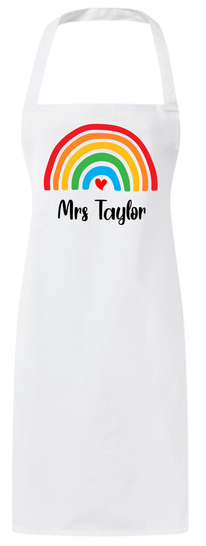 Personalized Rainbow Cute Teacher Appreciation Custom Thank You Apron