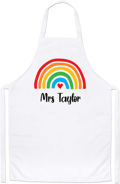 Personalized Rainbow Cute Teacher Appreciation Custom Thank You Apron