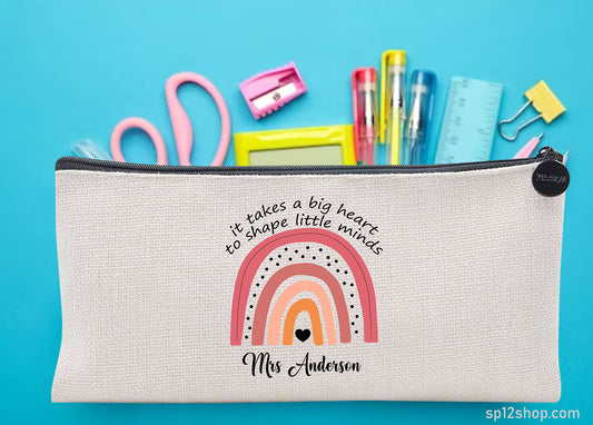 Teacher Appreciation Rainbow Custom Thank You Pouch Bag Pencil Case