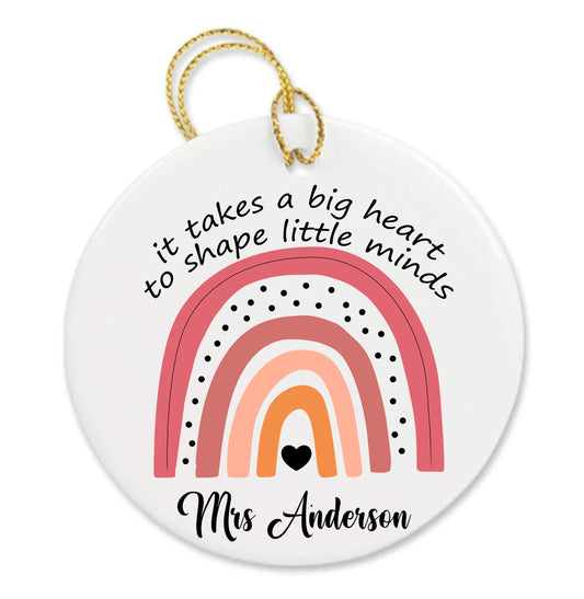 Personalized Teacher Appreciation Rainbow Custom Thank You Ornament