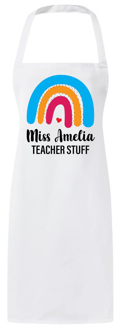 Personalized Rainbow Teacher Staff Appreciation Custom Thank You Apron