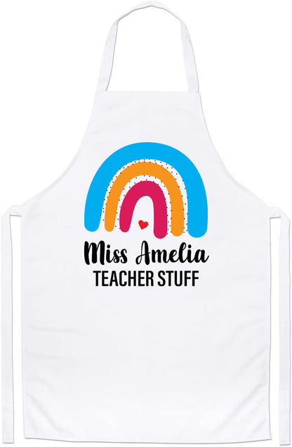 Personalized Rainbow Teacher Staff Appreciation Custom Thank You Apron