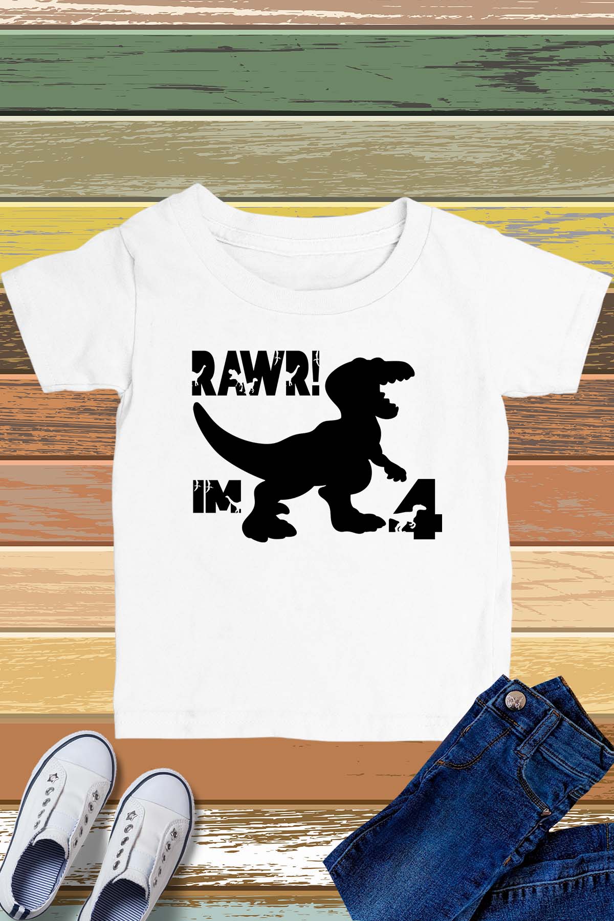 Dinosaur 4th Birthday Shirts