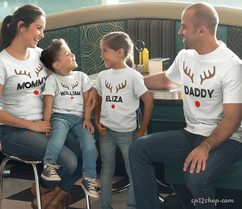 Christmas Reindeer Family T Shirt