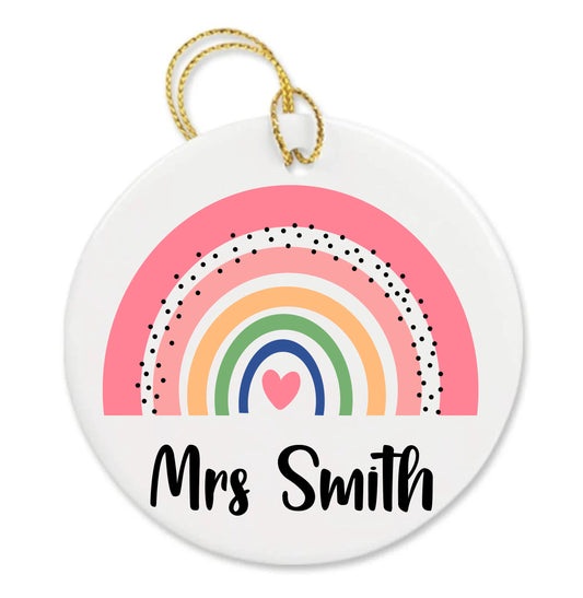 Personalized Teacher Appreciation Custom Rainbow Thank You Ornament