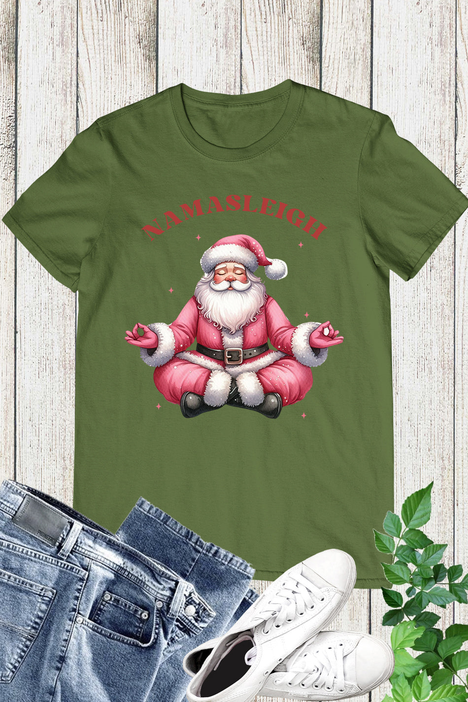 Namasleigh Yoga Santa Christmas Shirt