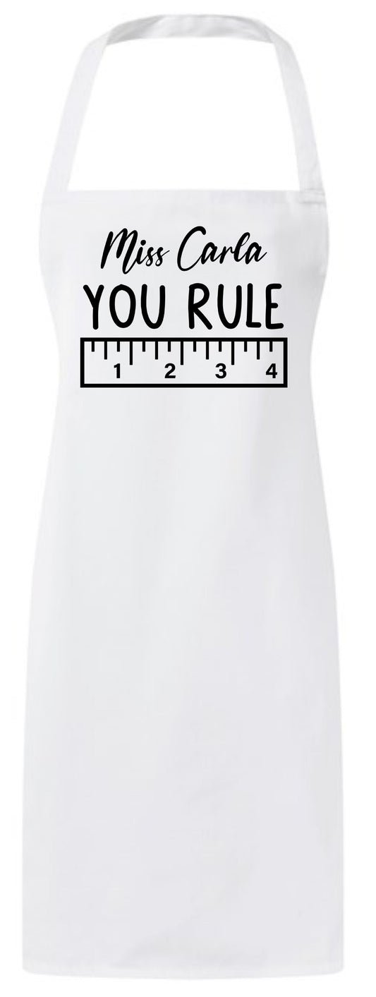 Personalized Teacher Staff Rule Custom Cute Thank You Shopping Gifts Apron