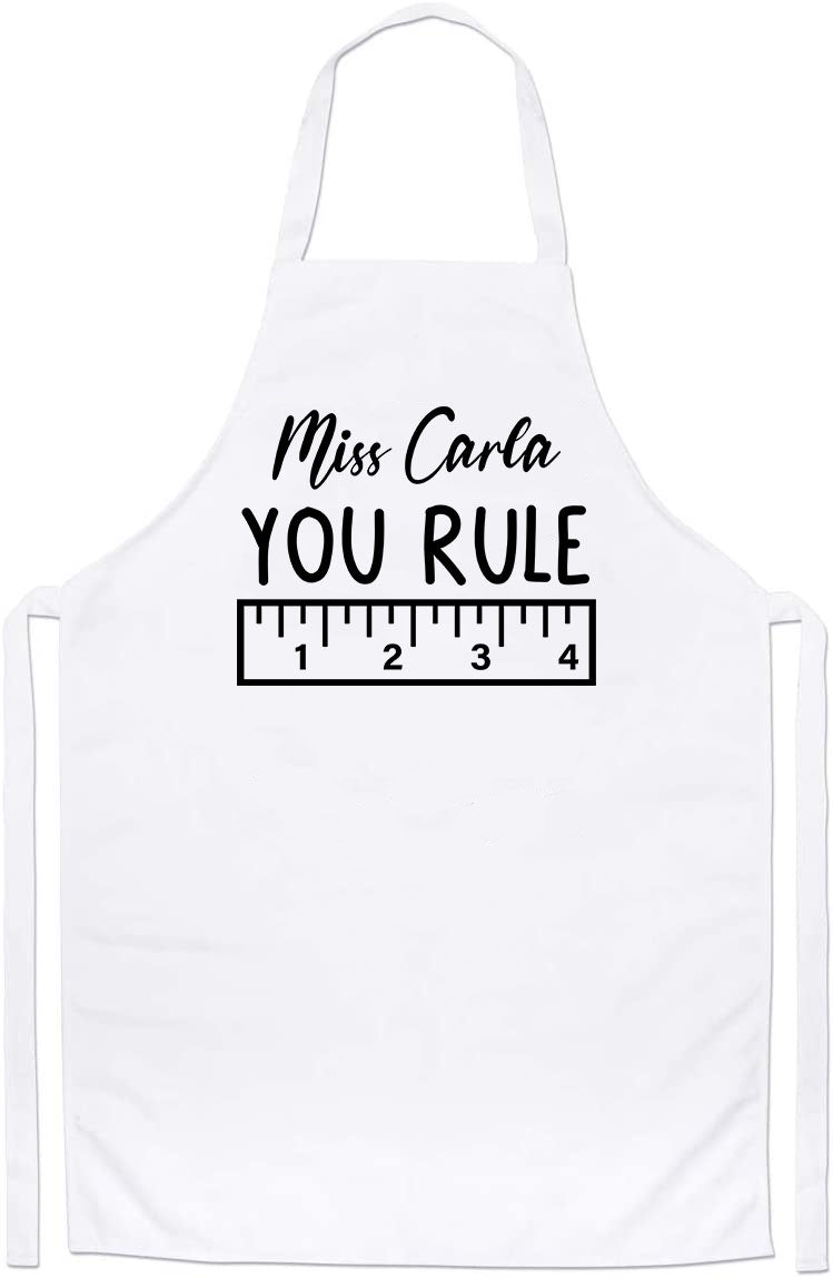 Personalized Teacher Staff Rule Custom Cute Thank You Shopping Gifts Apron