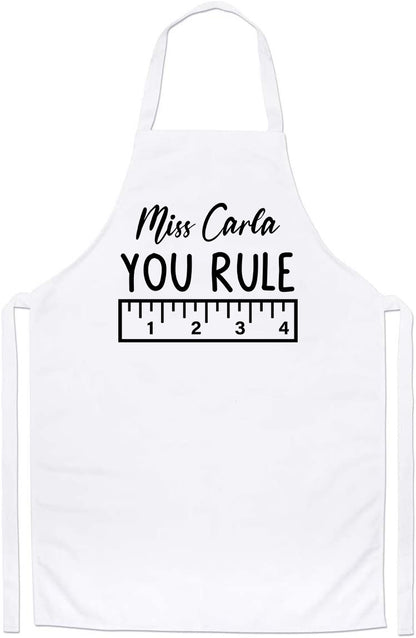 Personalized Teacher Staff Rule Custom Cute Thank You Shopping Gifts Apron