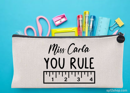 Teacher Staff Rule Custom Cute Thank You Gifts Pouch Bag Pencil Case