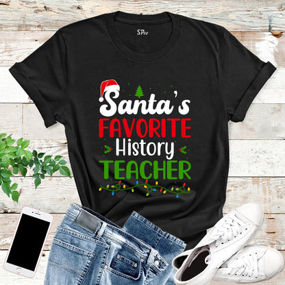 Santa's Favorite History Teacher T Shirt