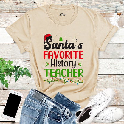 Santa's Favorite History Teacher T Shirt