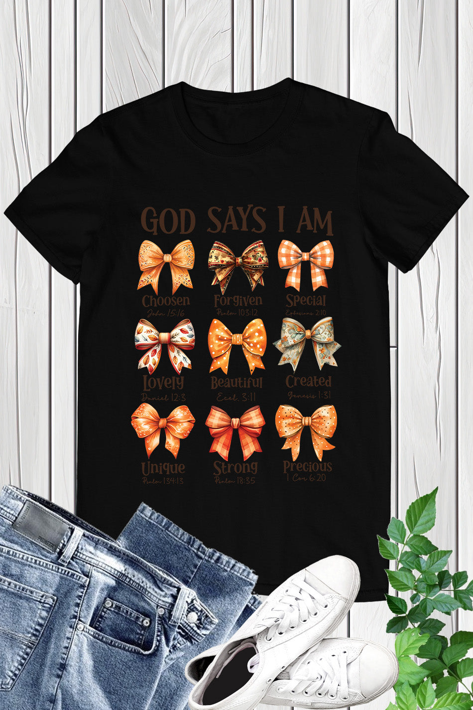 God Says I Am Fall Coquette Bow Shirt