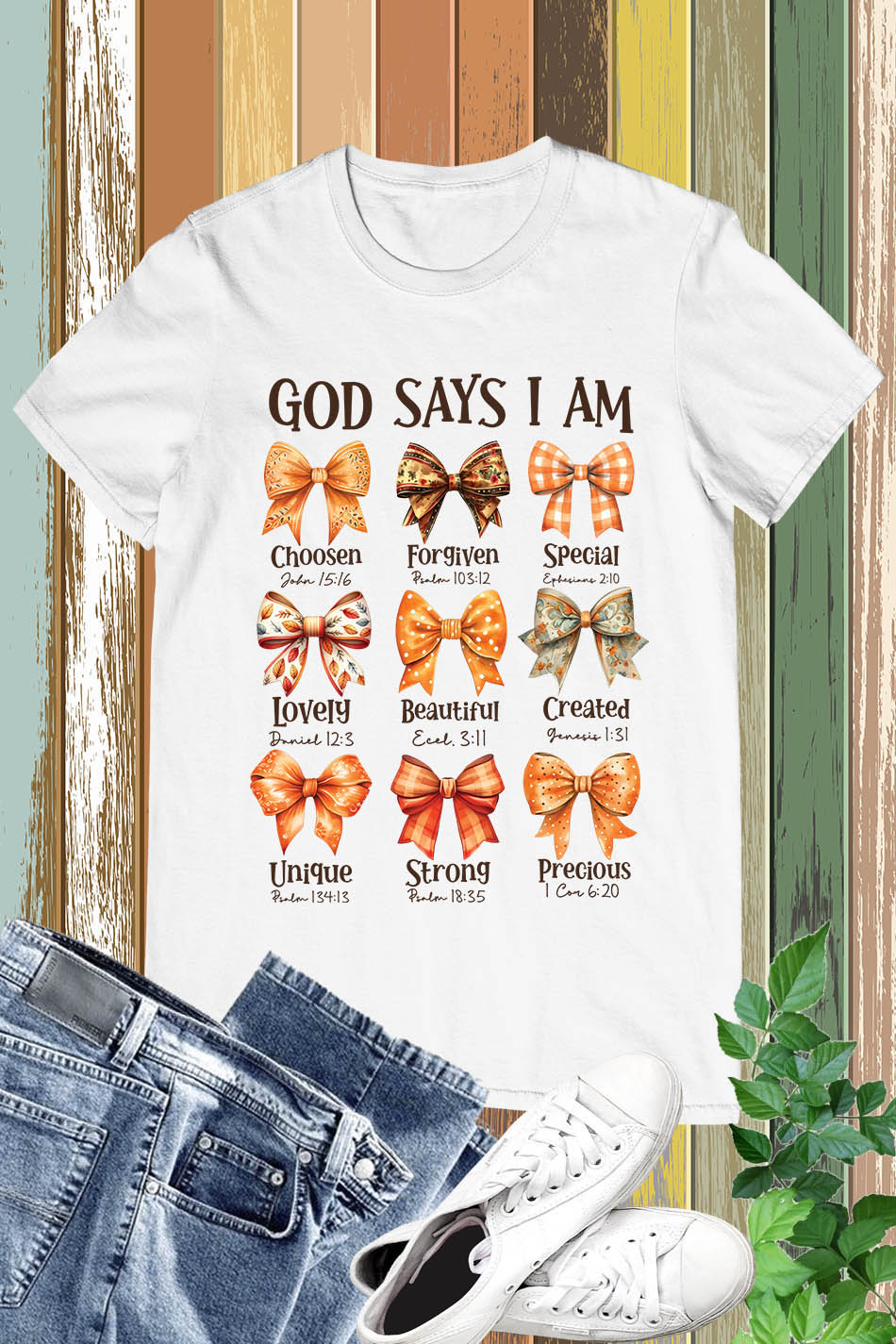 God Says I Am Fall Coquette Bow Shirt