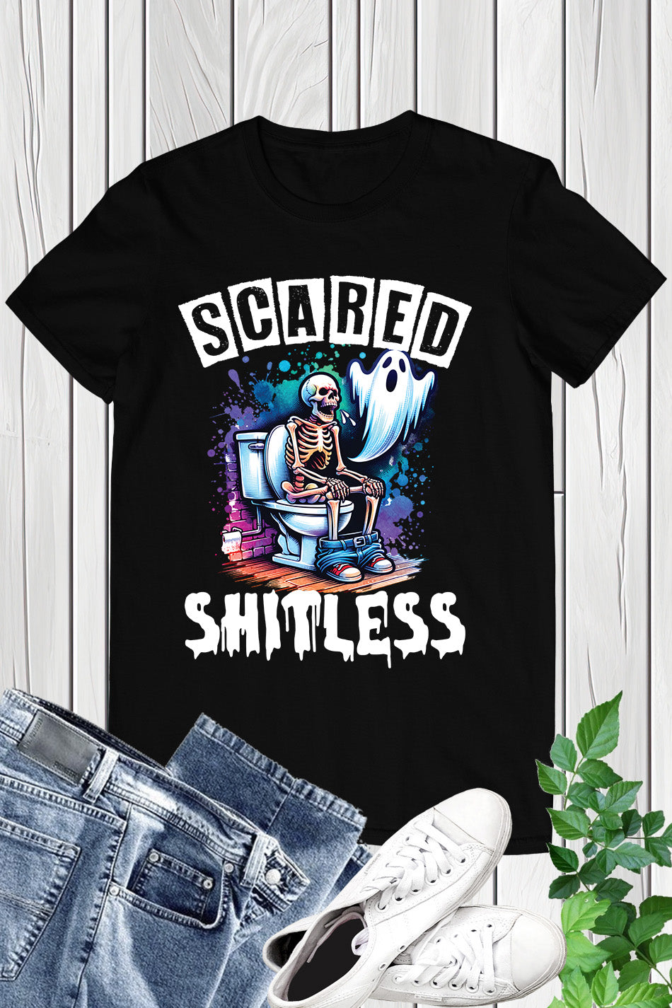 Scared Shitless Dad Halloween Shirt