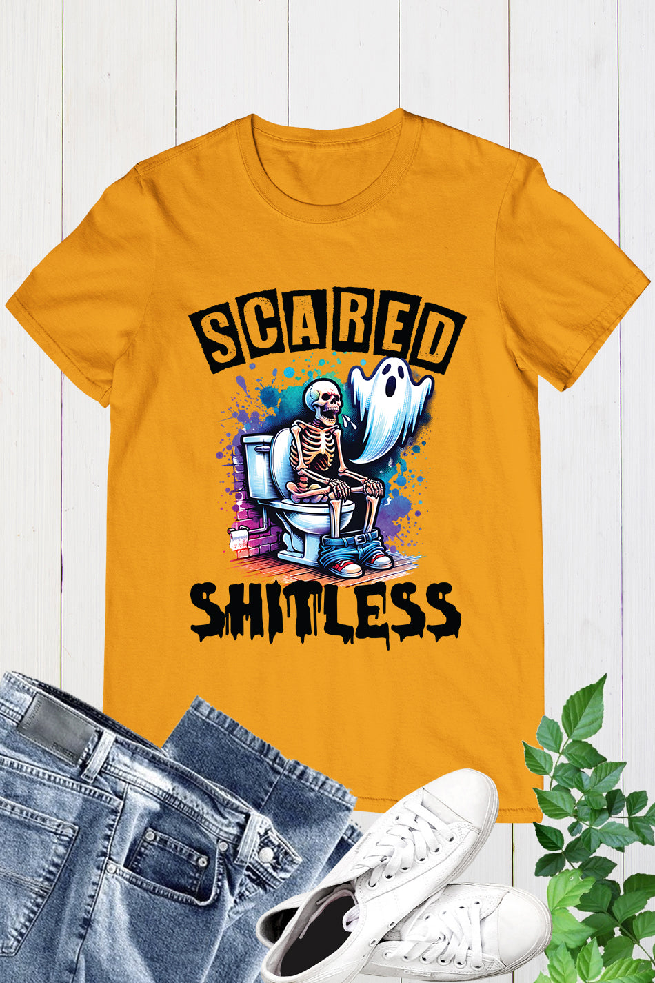 Scared Shitless Dad Halloween Shirt